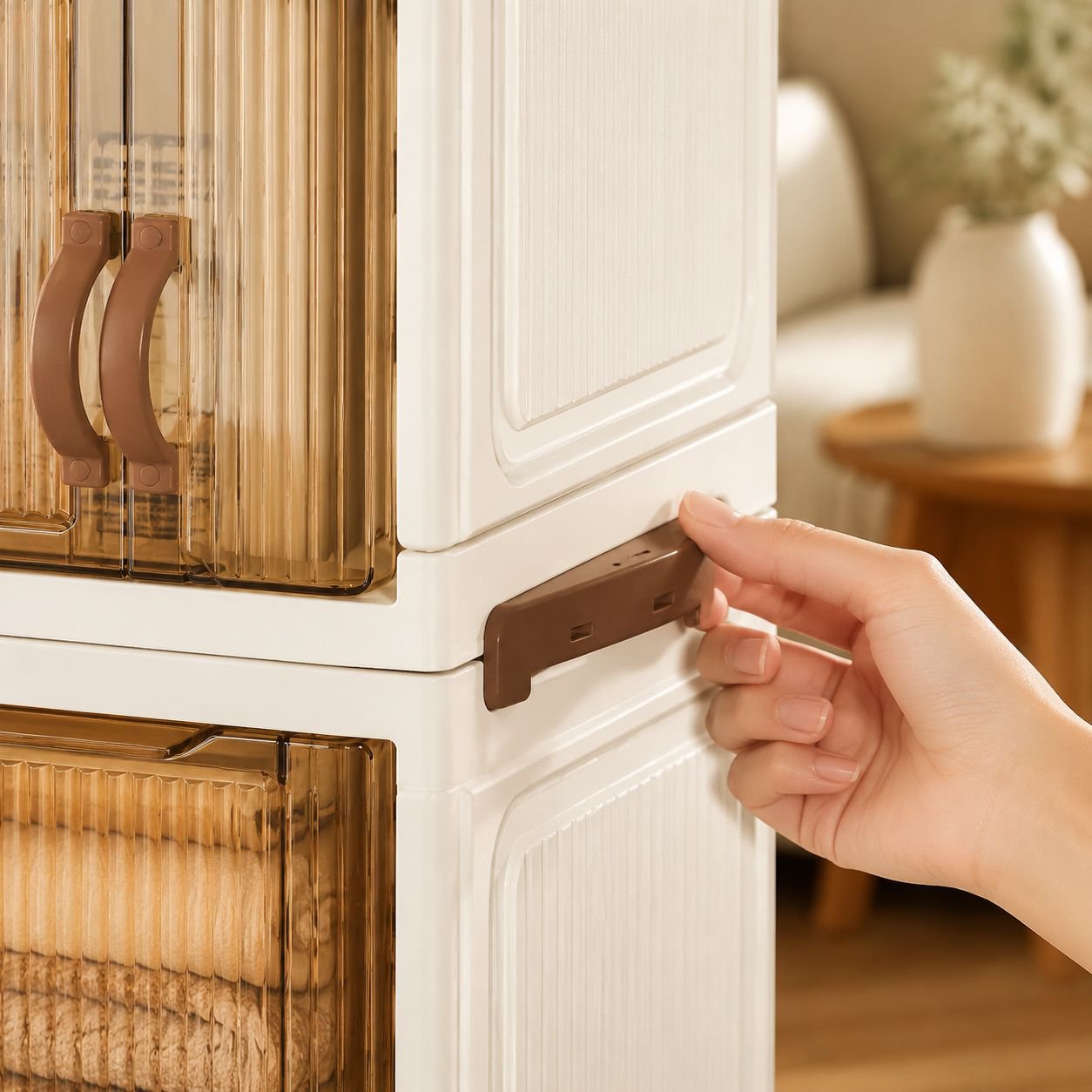 Space-saving clothes organizer with multiple layers