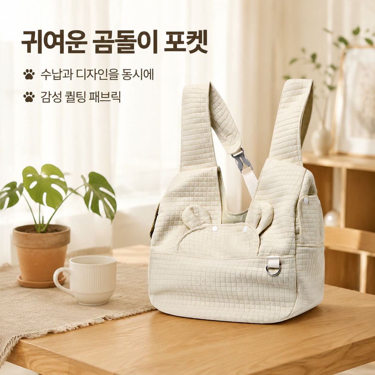 고양이 소형견 전용 통기성 외출 백팩