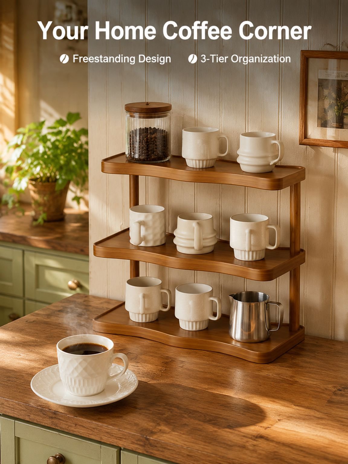 Retro Wavy Mug & Display Rack