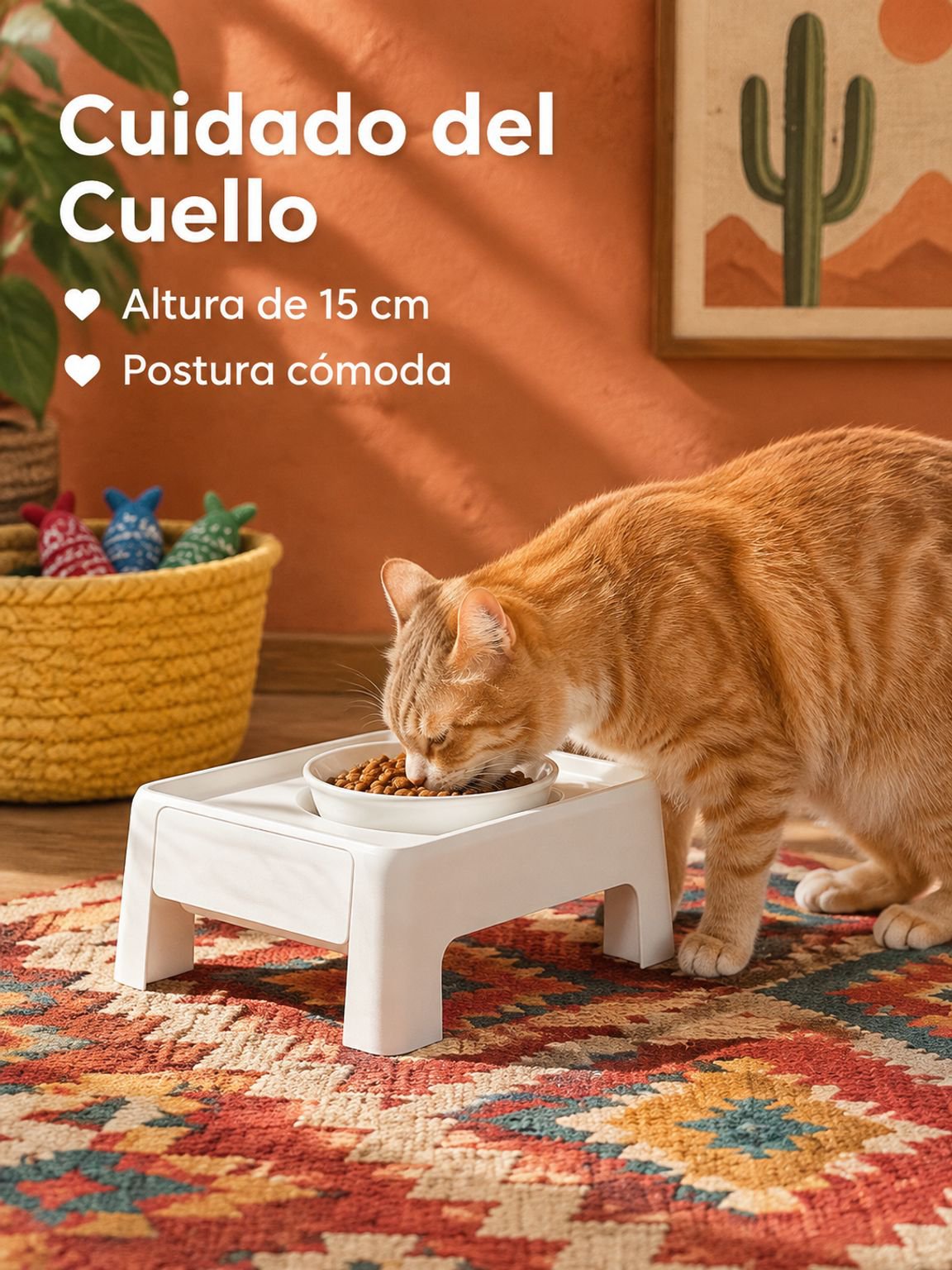 Base elevadora regulable para tazones de comida para gatos