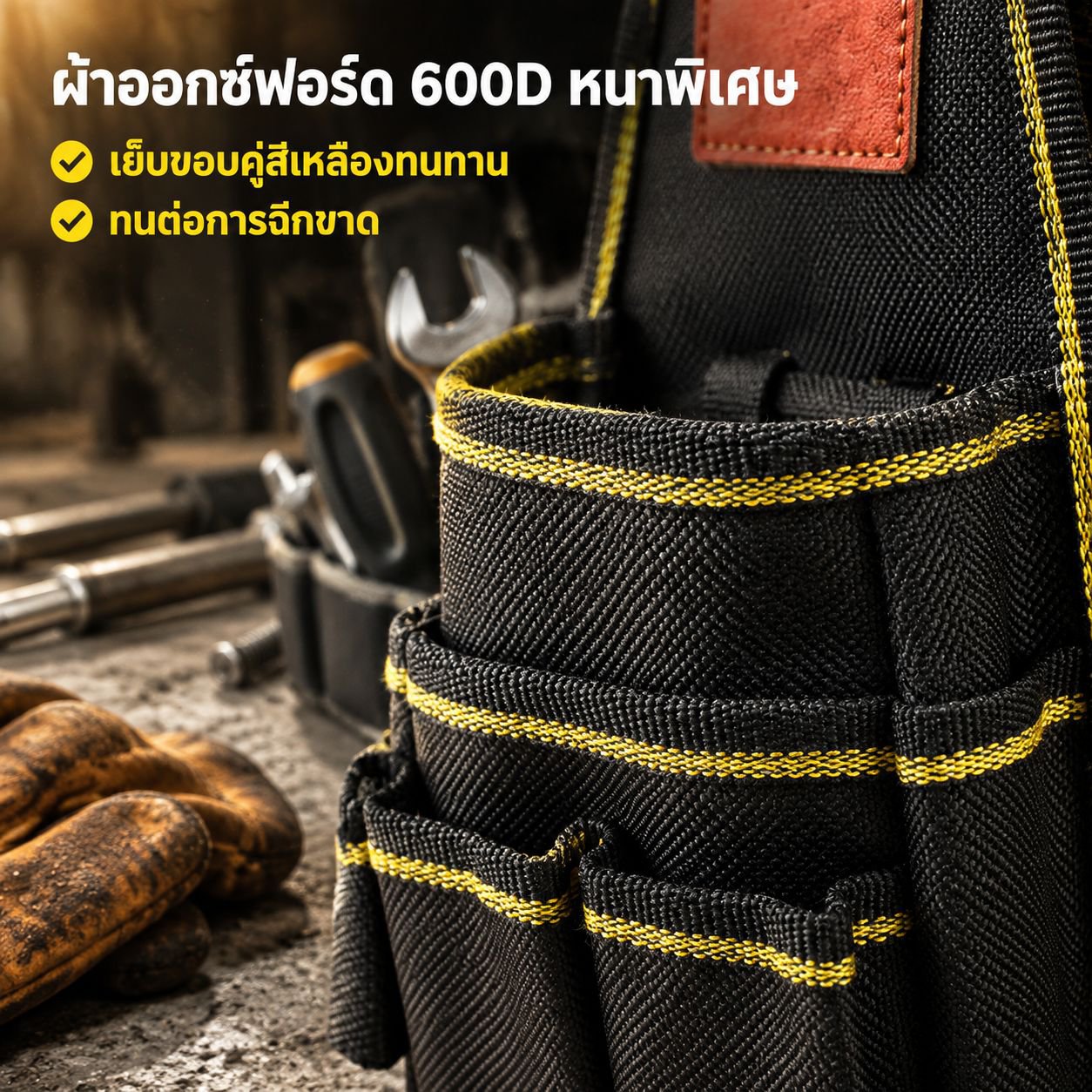 กระเป๋าใส่เครื่องมือแบบหลายช่อง ทนทานต่อการสึกหรอ สำหรับช่างไฟฟ้า