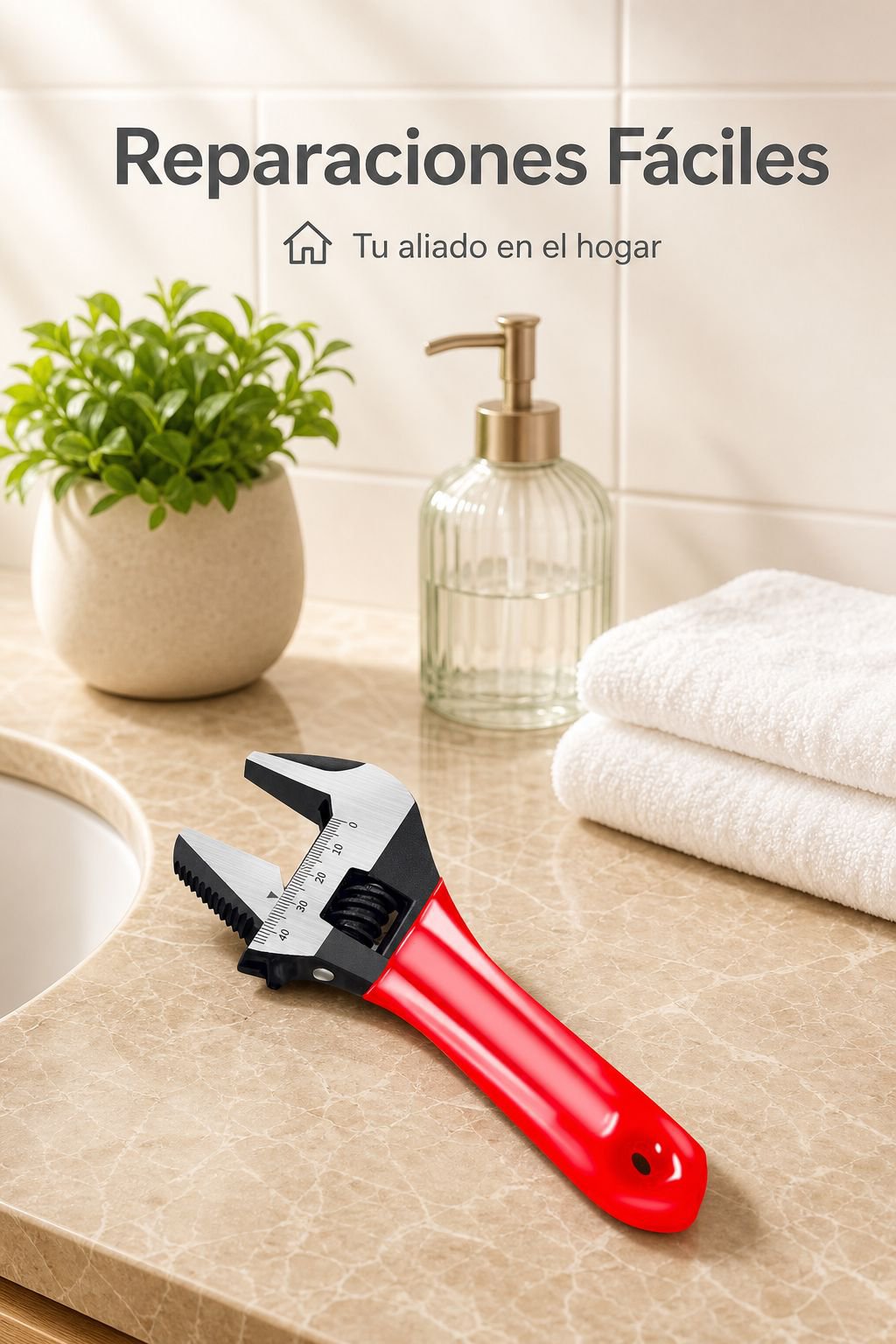 Llave ajustable de boca grande de acero completo con mango corto