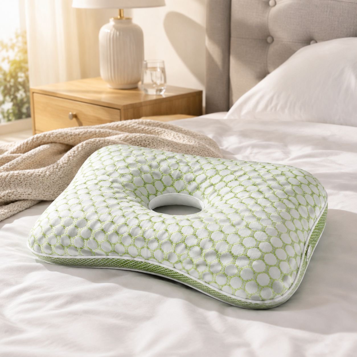 Elderly Ear Pillow Single Hole High Quality Cotton Polyester Filling
