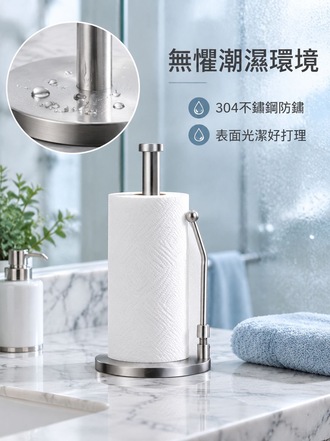 不銹鋼紙巾座卷紙架立式
