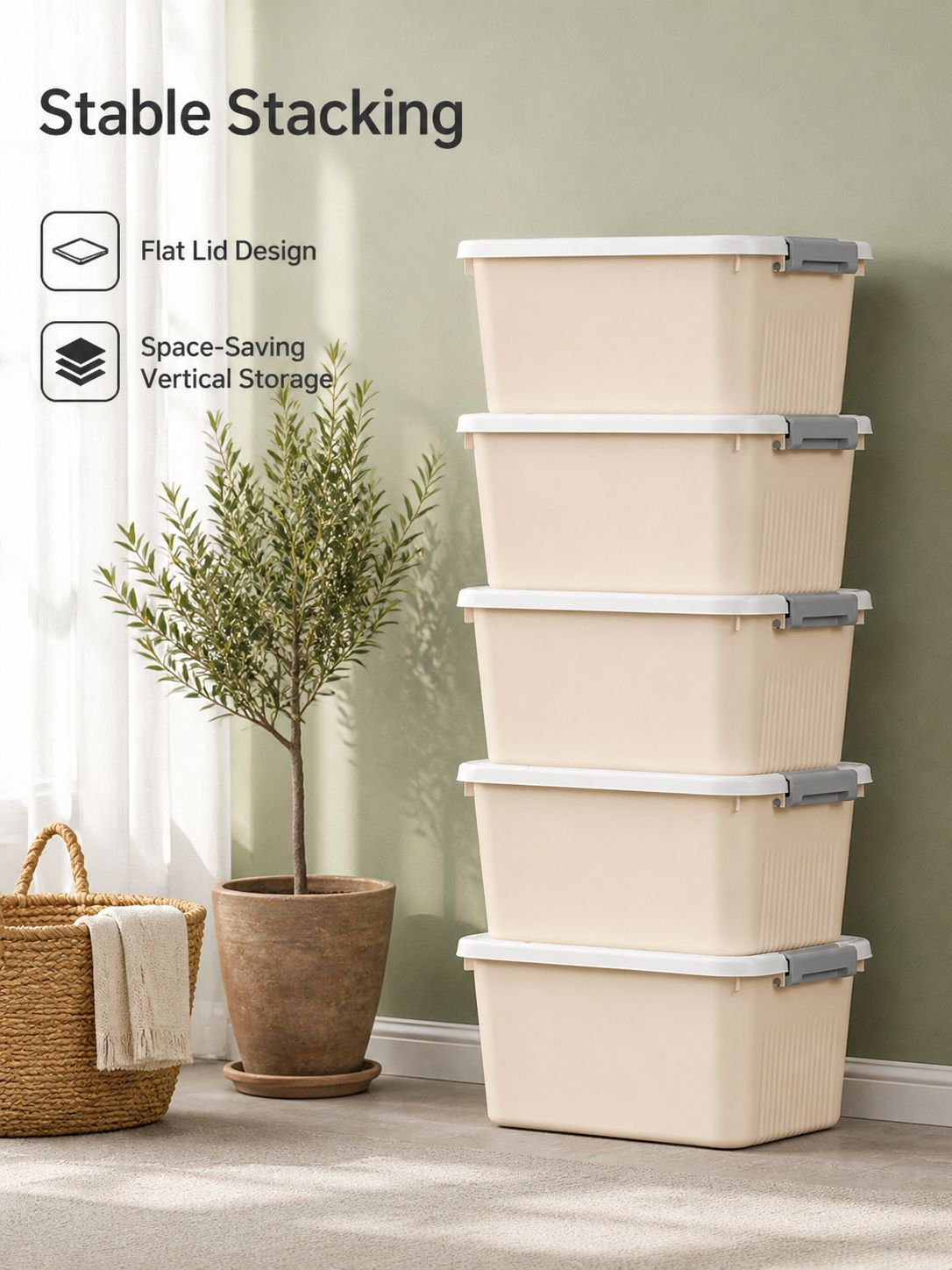 Large Plastic Storage Box with Lid and Wheels
