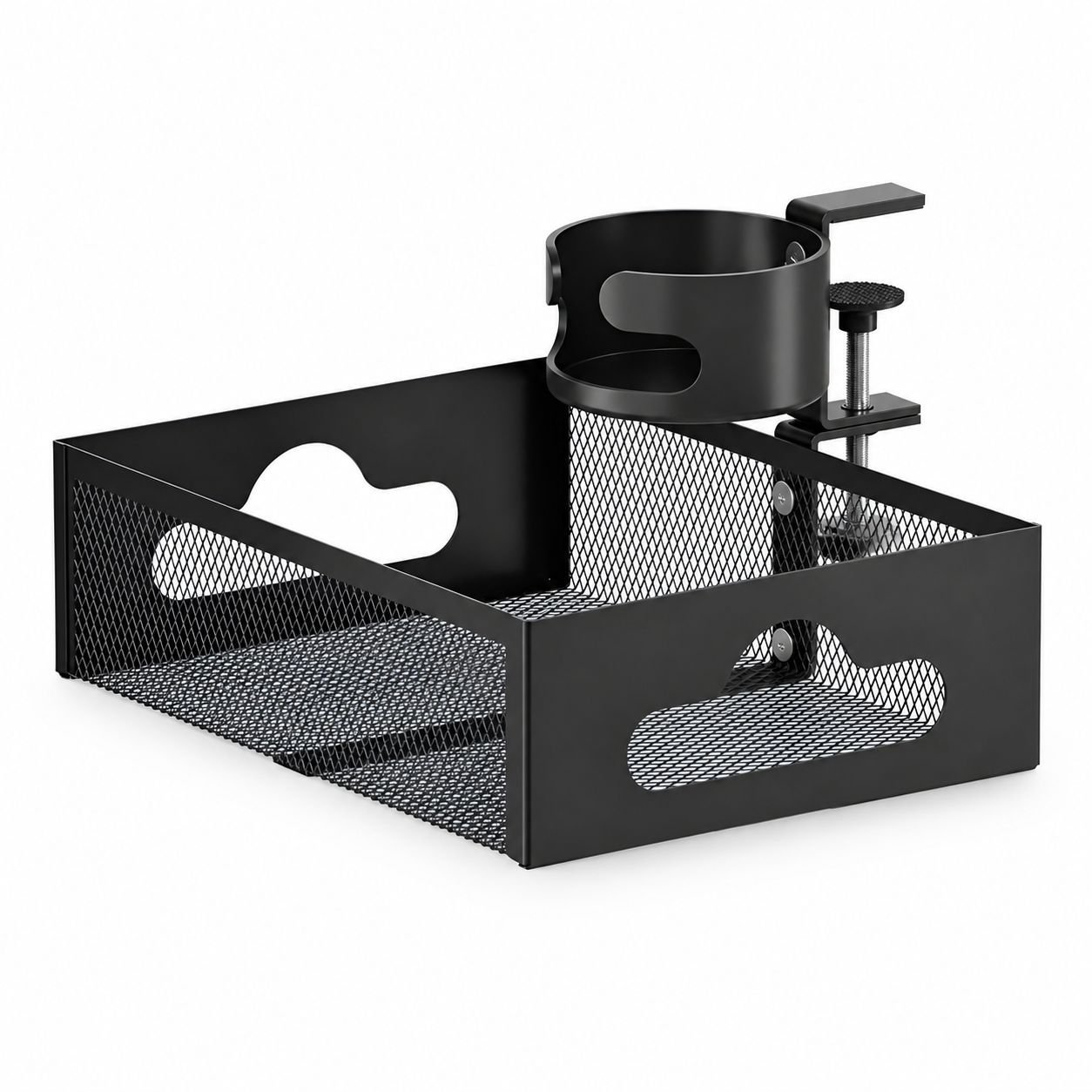 Kabelmanagement-Rack für unter den Schreibtisch, bohrfreier Kabelkorb aus Drahtgeflecht, Halterung f