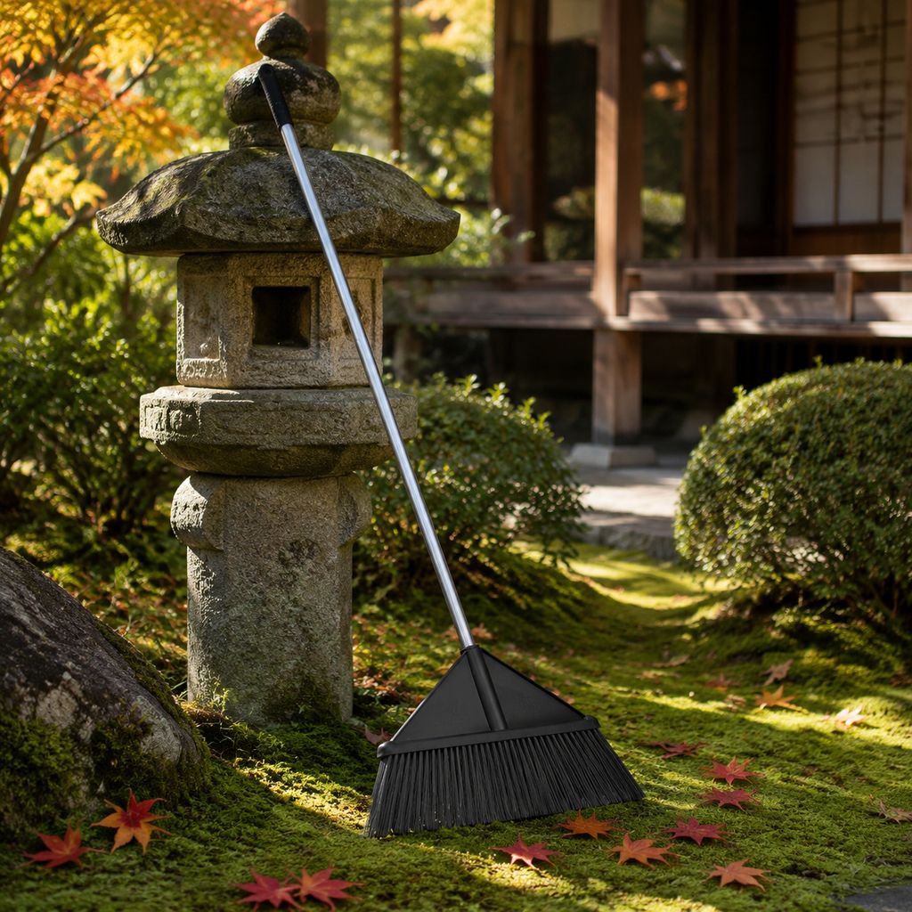 庭の巨大な暗号化はほうきを厚くして 庭のほうきを大きく広げて屋外の家庭用ほうきを掃く
