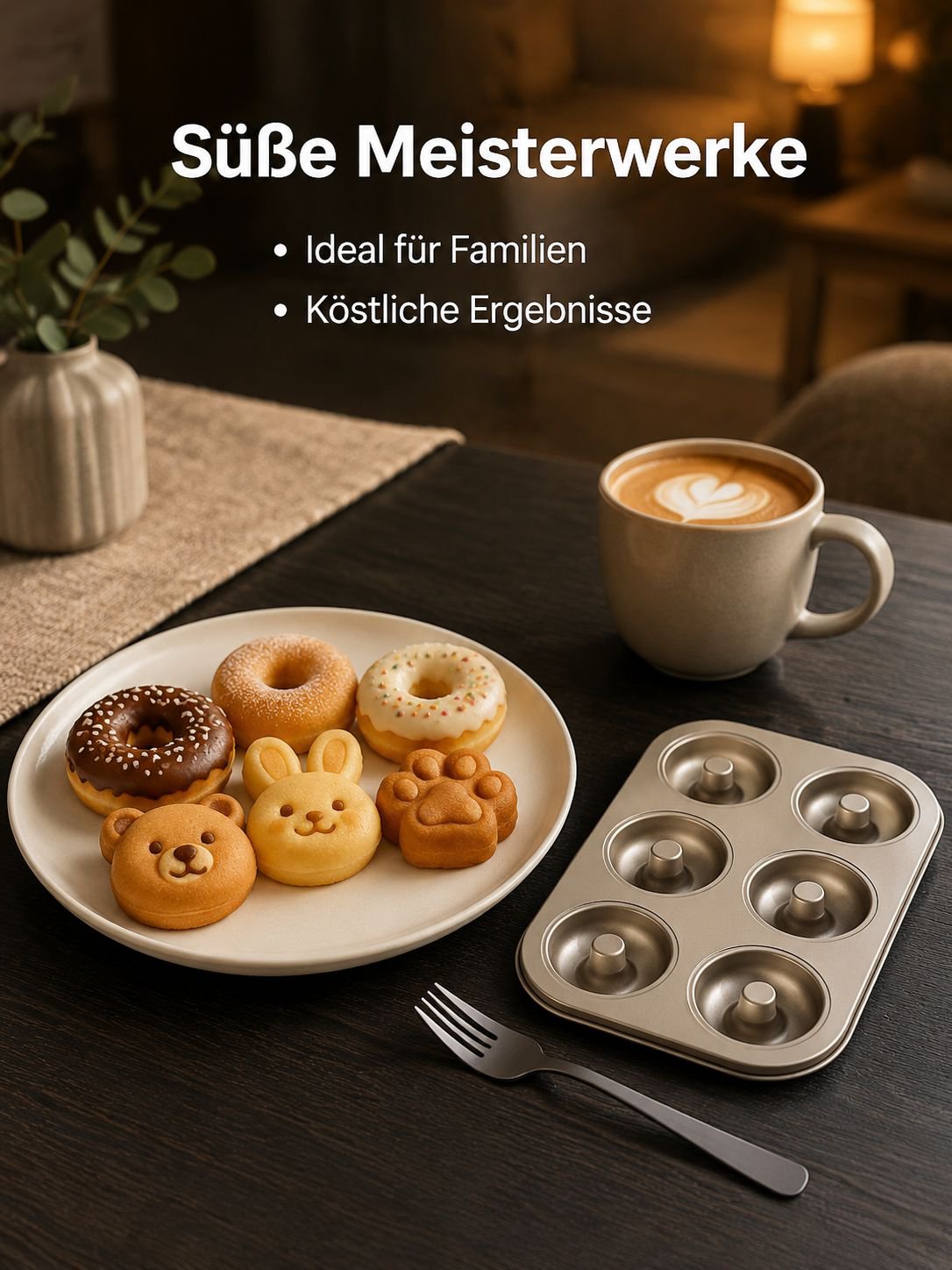 6er Kuchenform Donut Backform mit Muster
