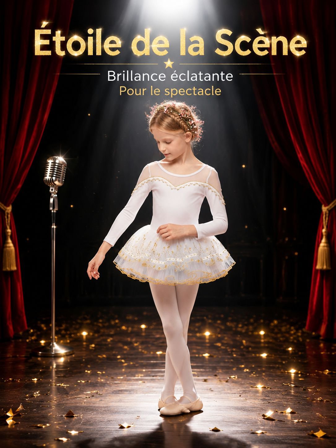 Costume de ballet à manches longues pour filles