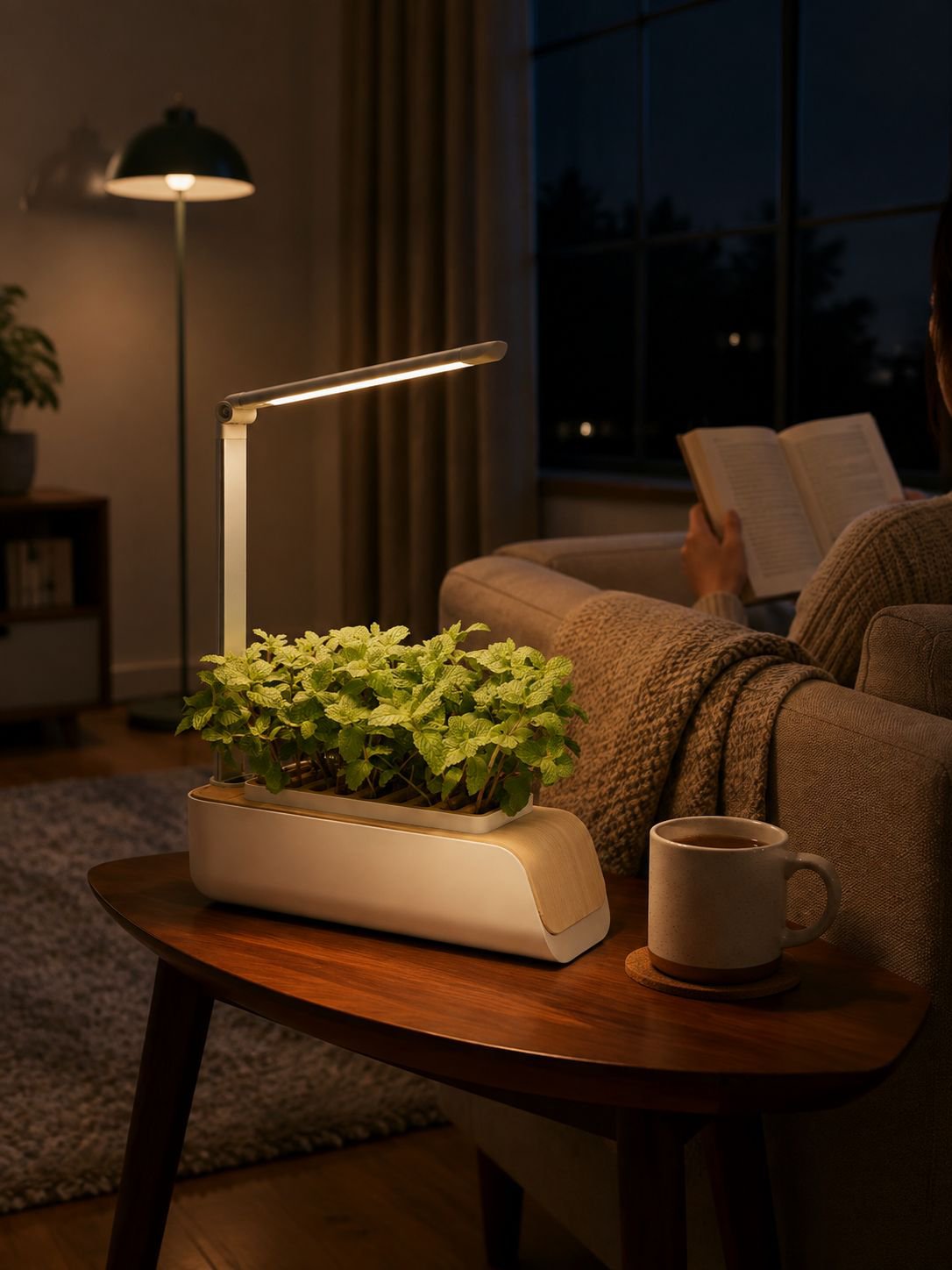 Kit de maceta inteligente interior con luz LED de crecimiento