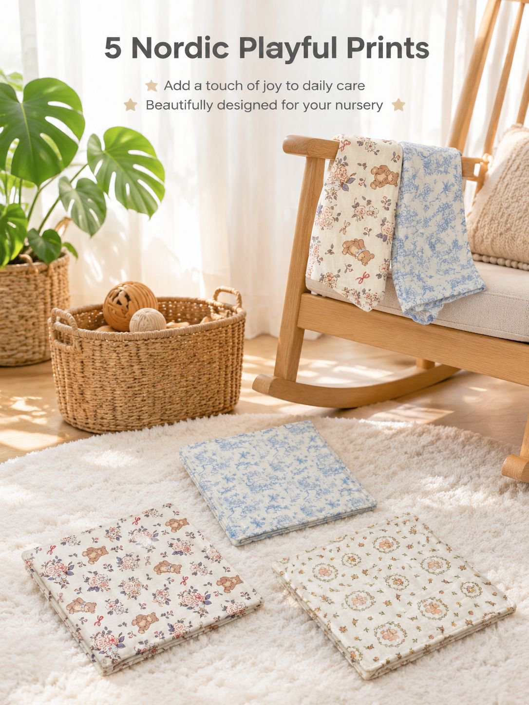 Nordic Fresh Floral Baby Handkerchief