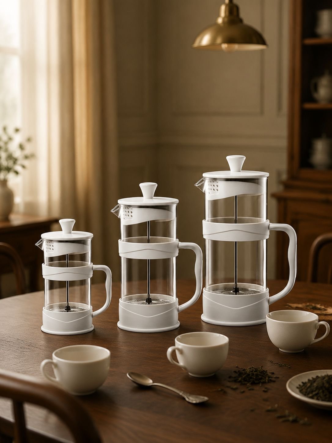 Tasse à infusion manuelle en verre transparent