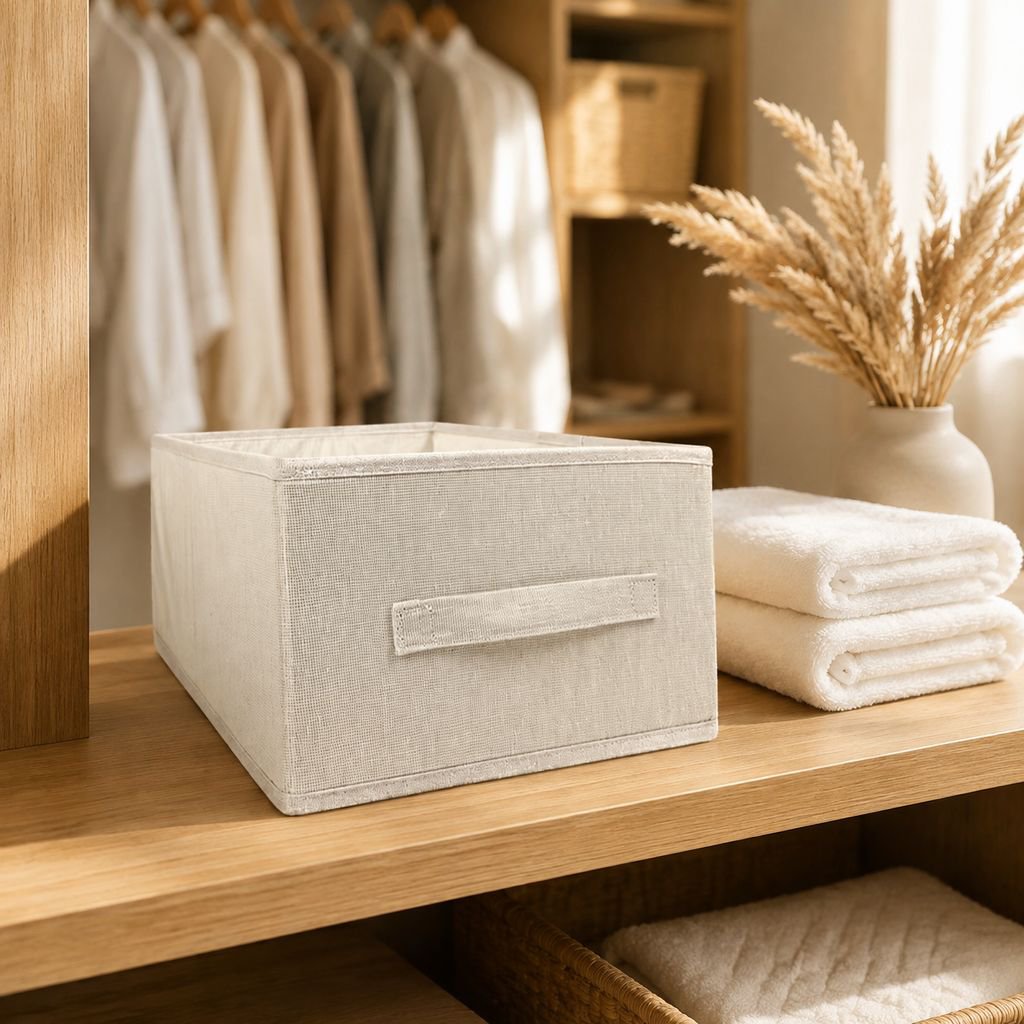 Extra Large Cotton and Linen Organizer Bin