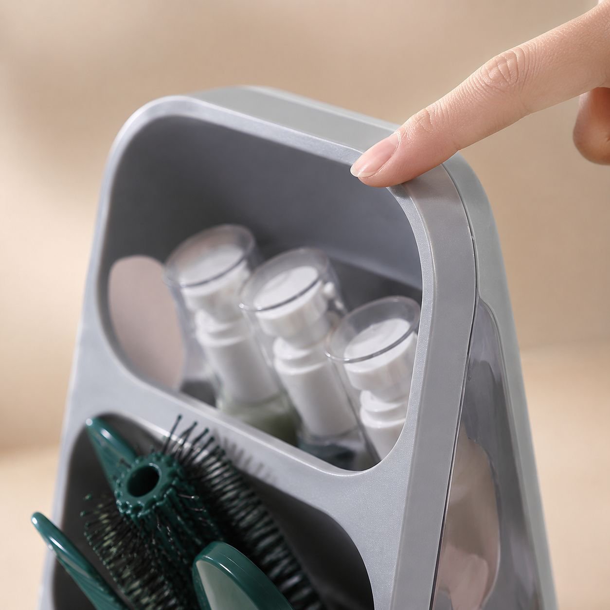 Multifunctional storage box holding pens, notes, and gadgets