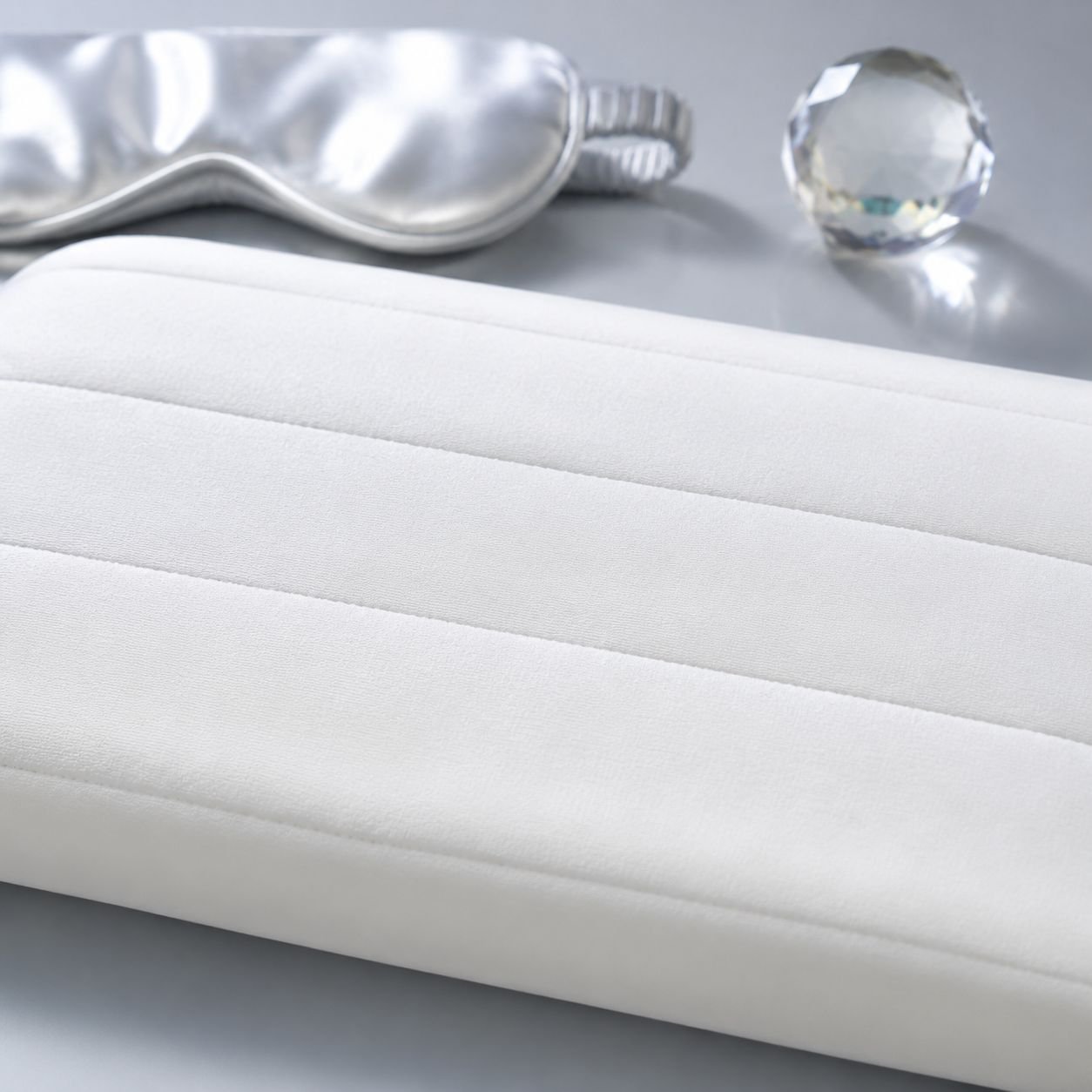 Memory Foam Single Pillow Displayed on White Bedding