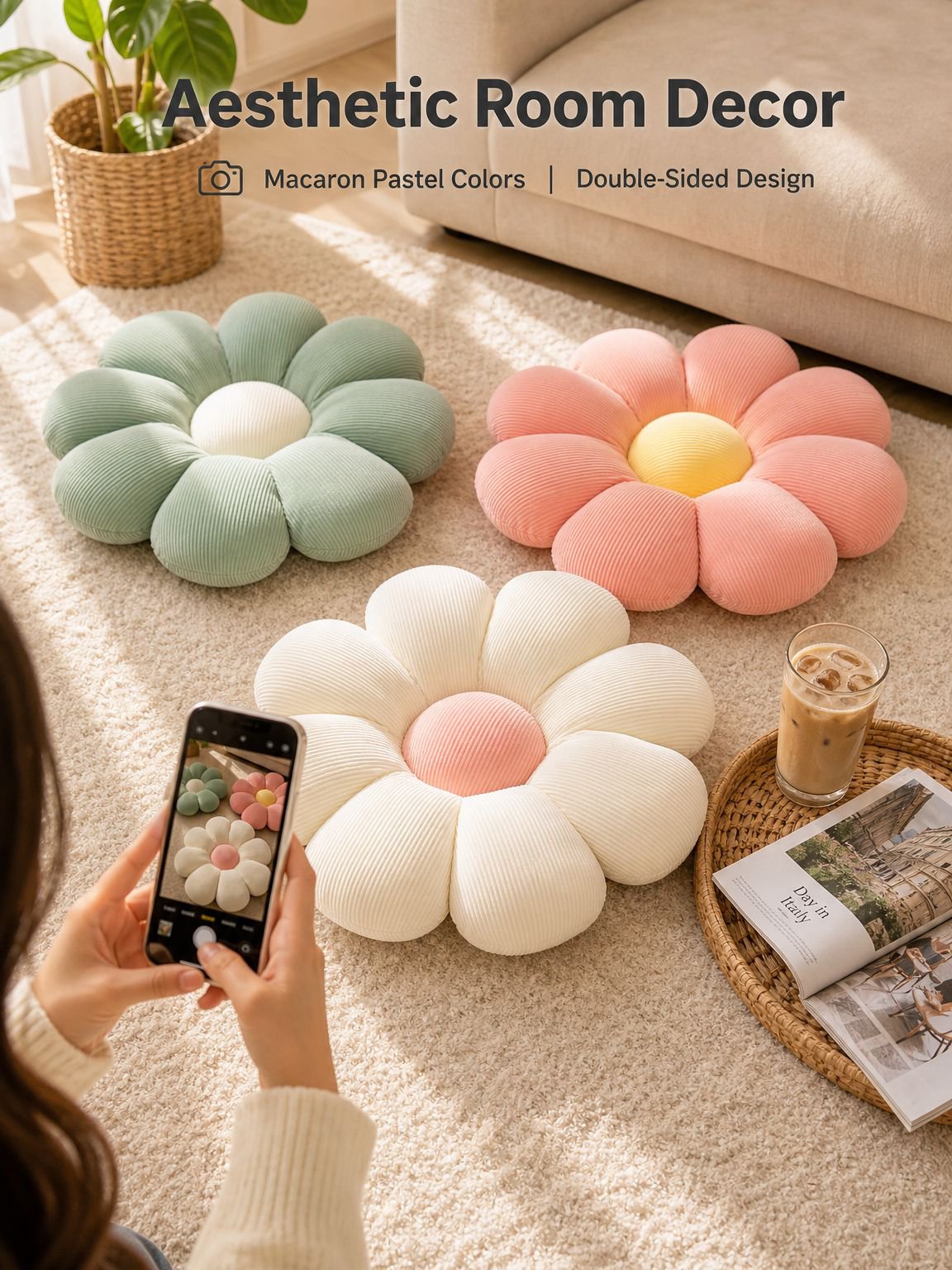 Daisy Flower Cushion