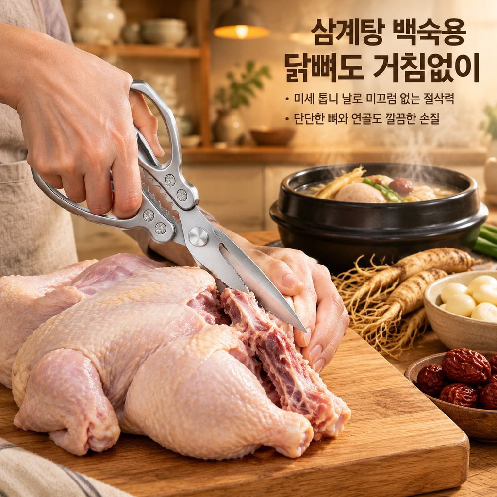 독일 스테인리스 주방가위 다목적 강력 닭뼈가위 음식 조리가위