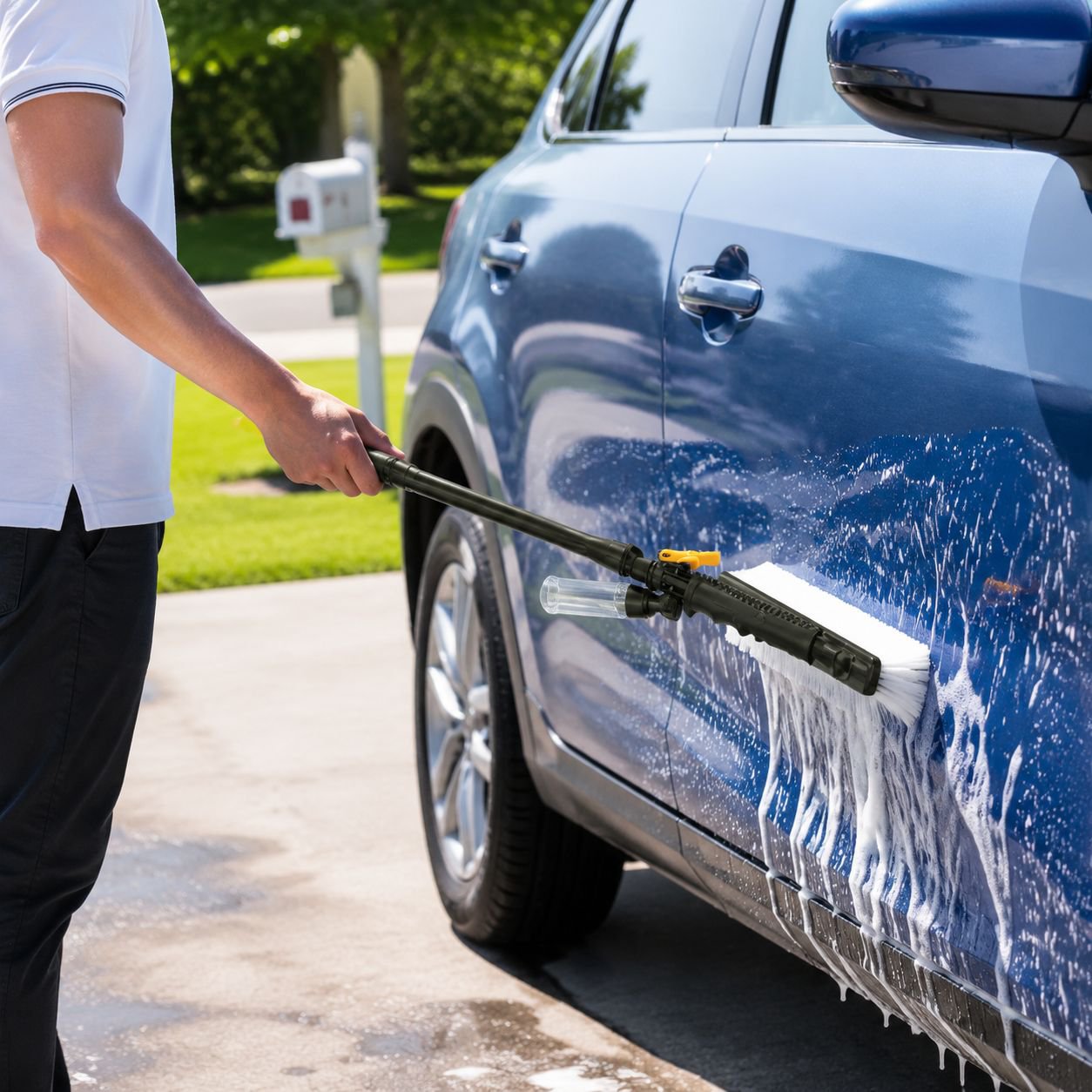 Versatile car wash brush for all vehicle types