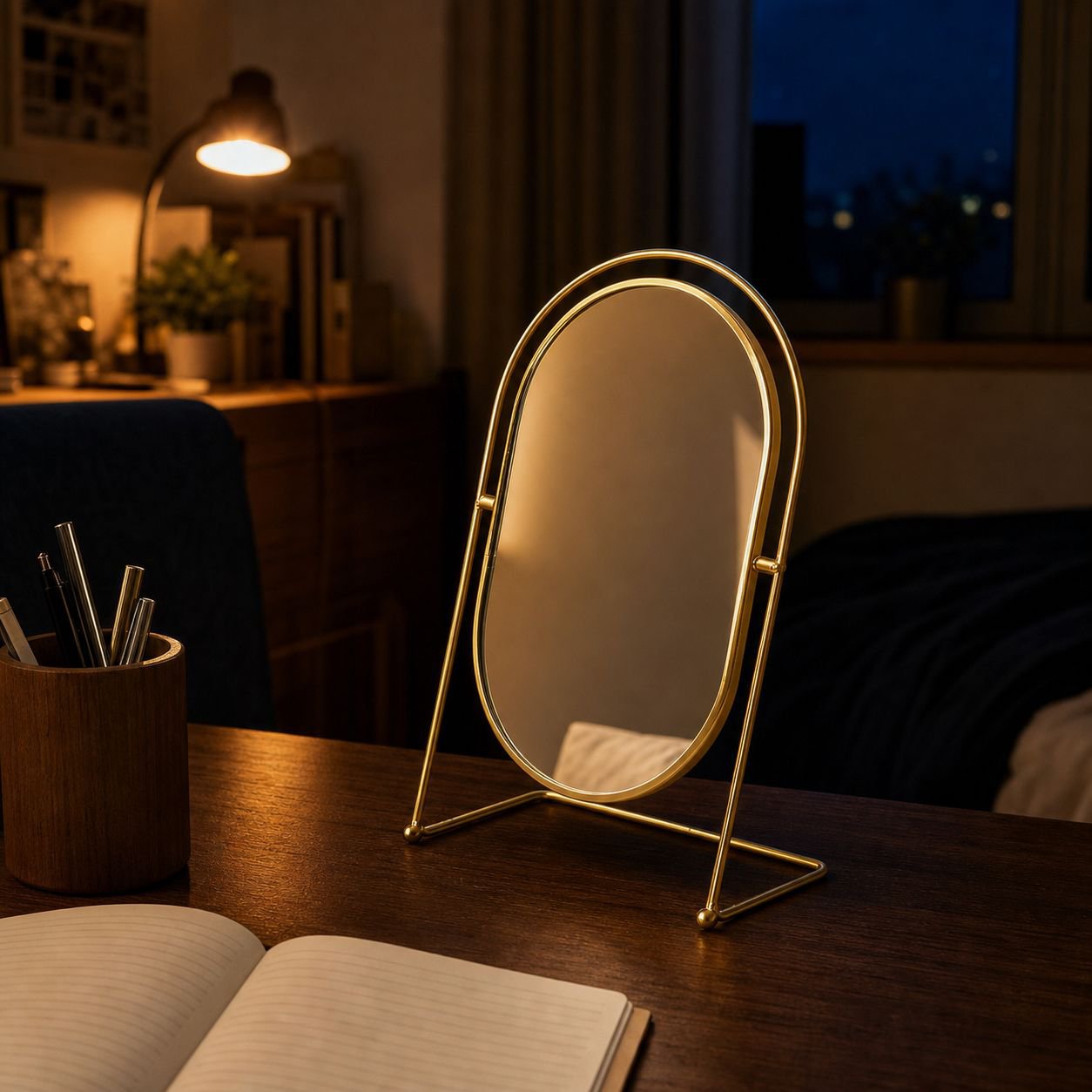 Popular internet celebrity makeup mirror on desk