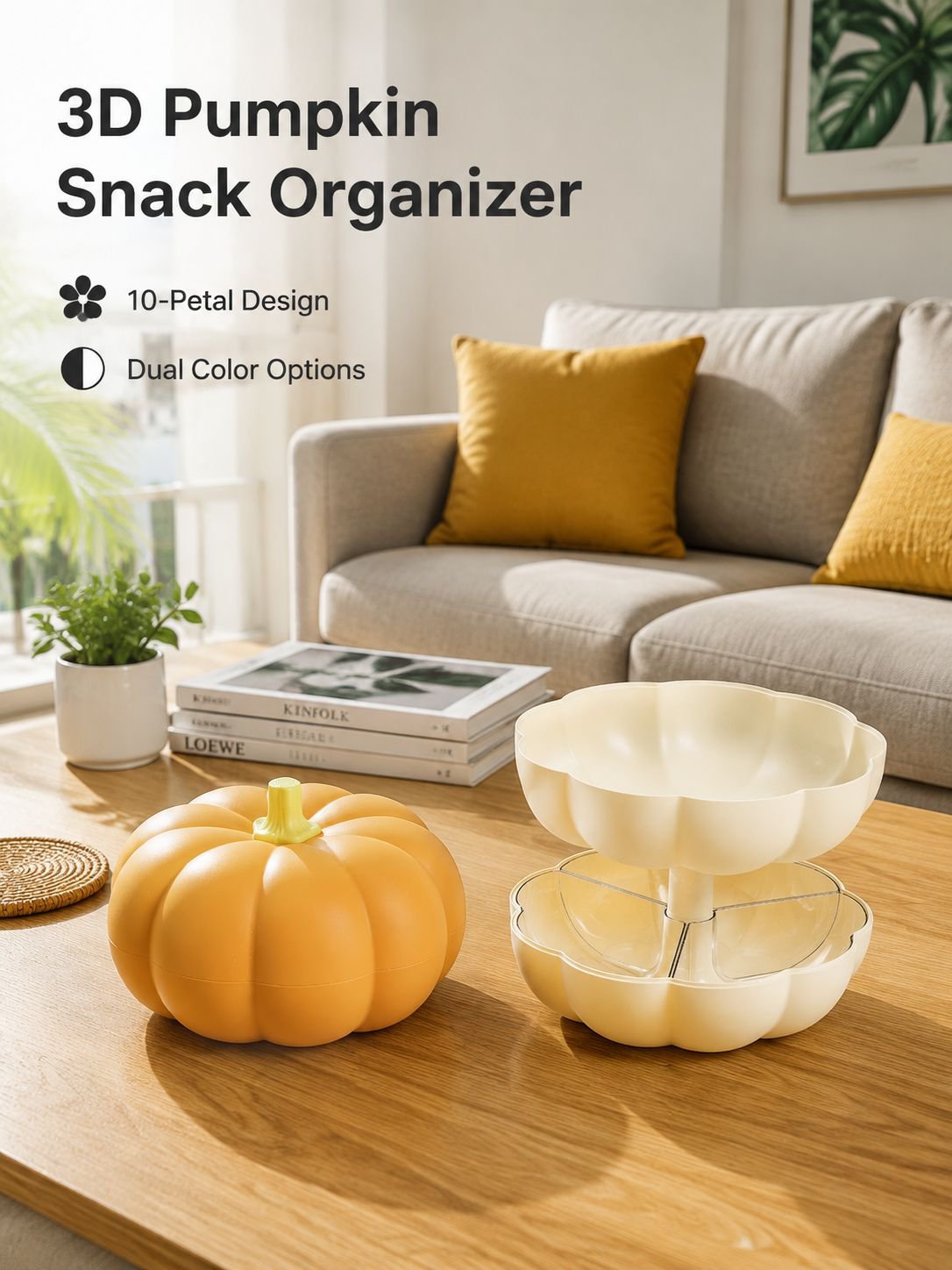 Double-Layer Pumpkin Fruit Tray Basket
