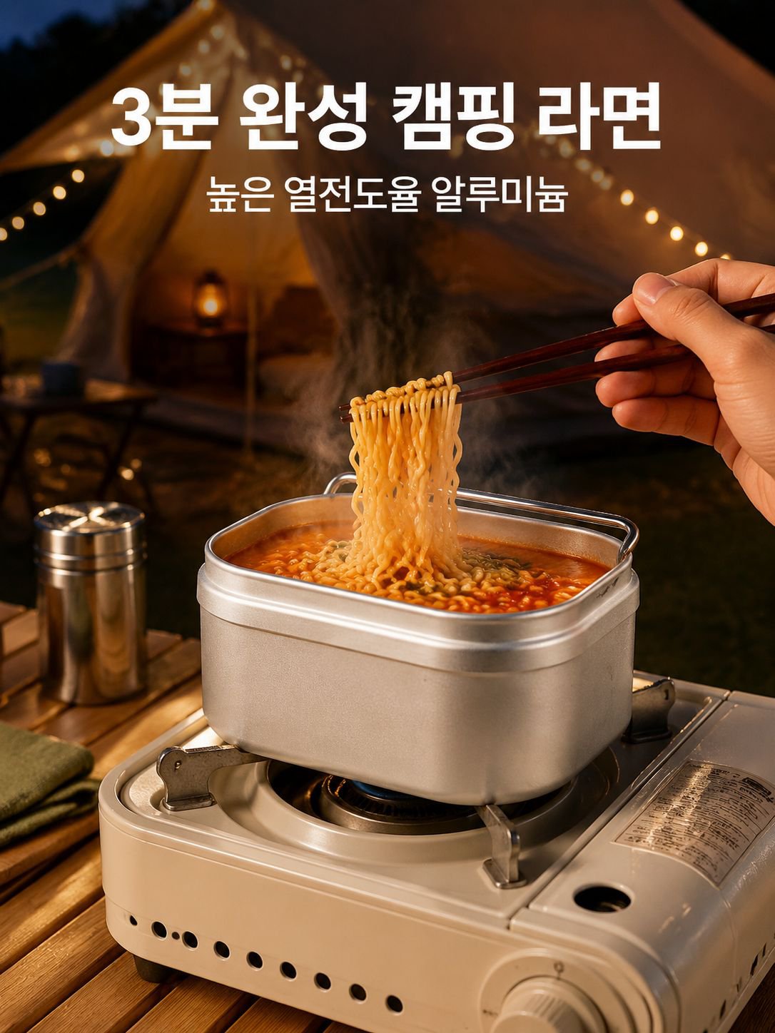 풀 알루미늄 도시락 손잡이 사각형 야외 캠핑