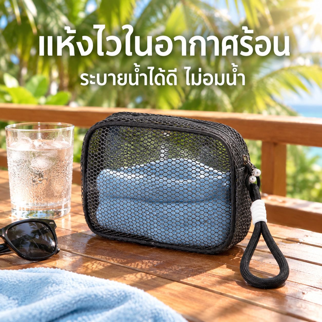 กระเป๋าตาข่ายใบเล็กน่ารักสำหรับใส่ของใช้ส่วนตัวหรือเครื่องสำอางขณะเดินทาง