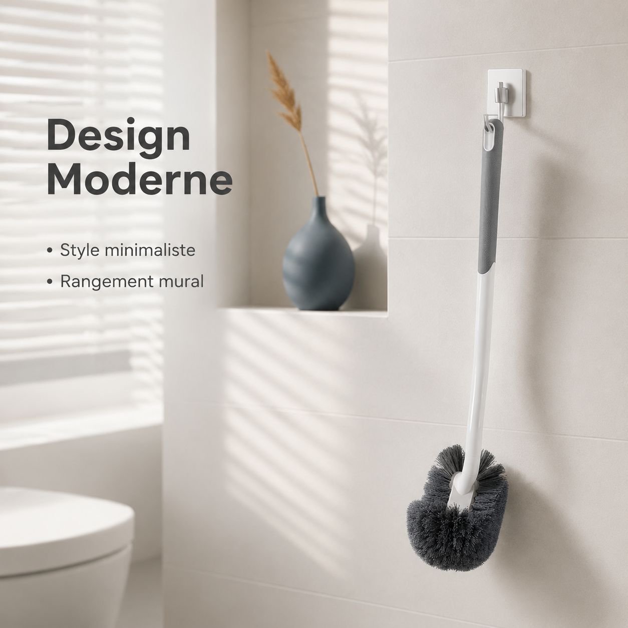 Brosse WC murale à long manche