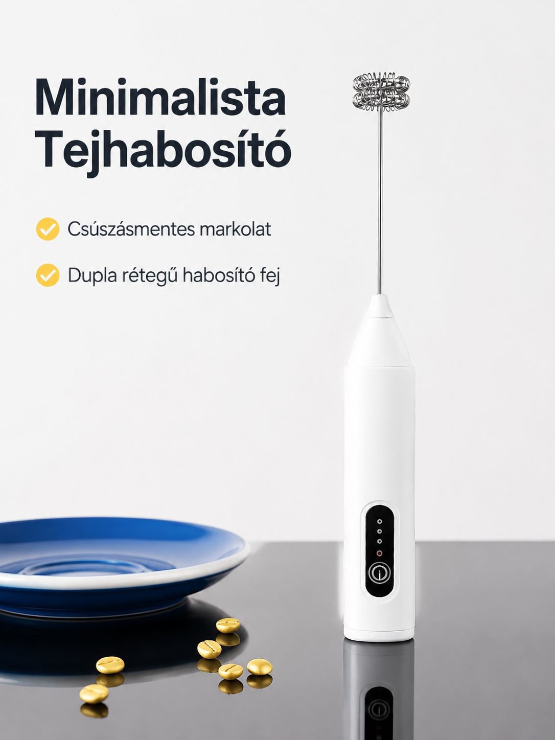 Vezeték nélküli elektromos kézi tejhabosító