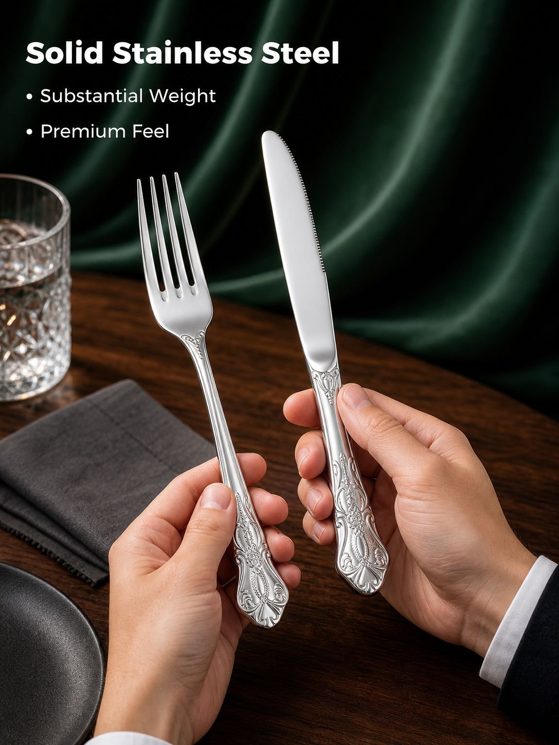 Vintage Gold Stainless Steel Flatware Set