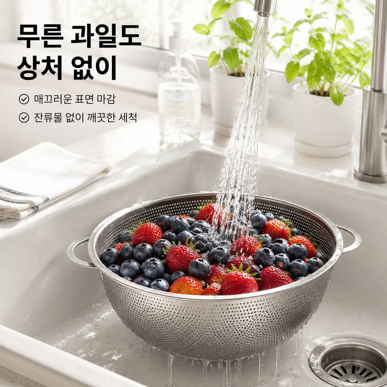 두꺼운 스테인리스 배수 바구니