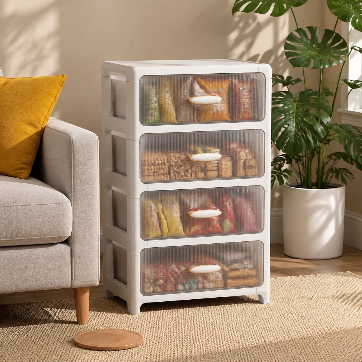 Multi-layer Snack Organizer Drawer Cabinet for Living Room