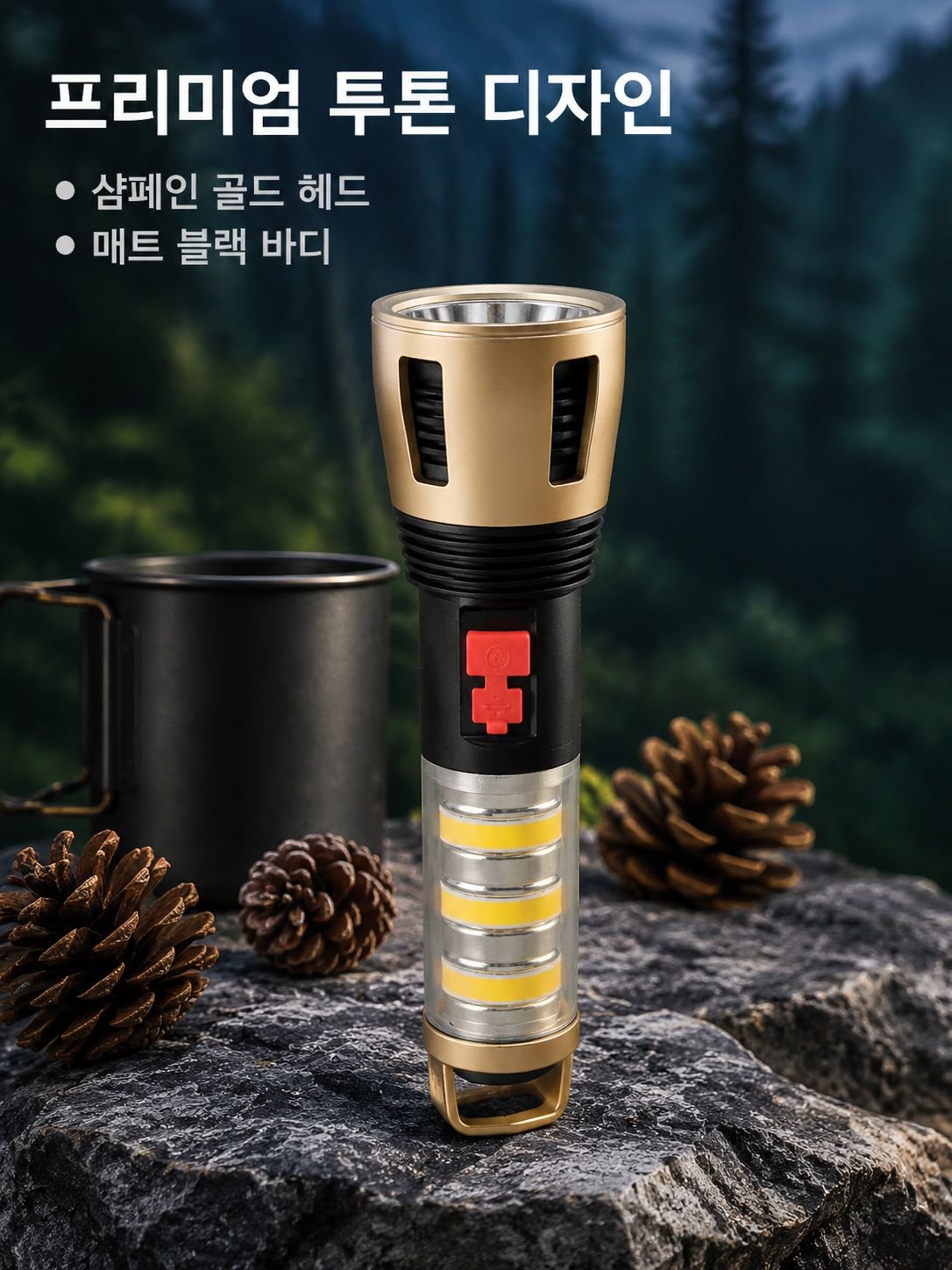 듀얼 광원 초강력 손전등