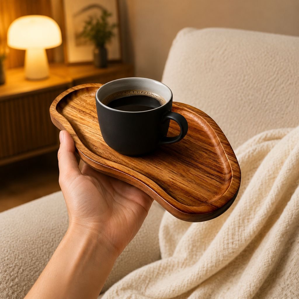 Solid Wood Peanut-shaped Snack Plate