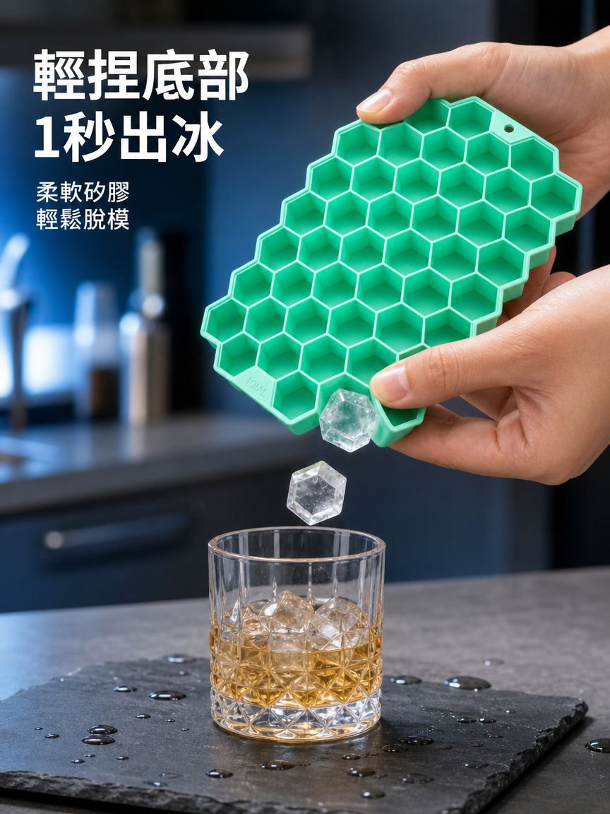 蜂窩矽膠製冰盒37格冰塊模具