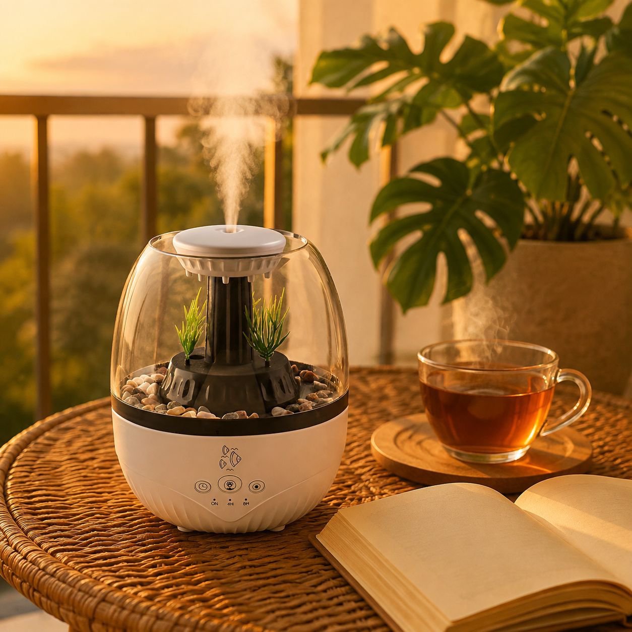 Silent Air Humidifier with Colorful Lights and Aroma Dispenser