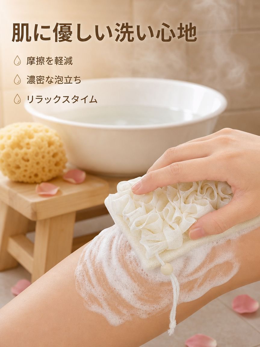 お風呂用ボディタオル二合一