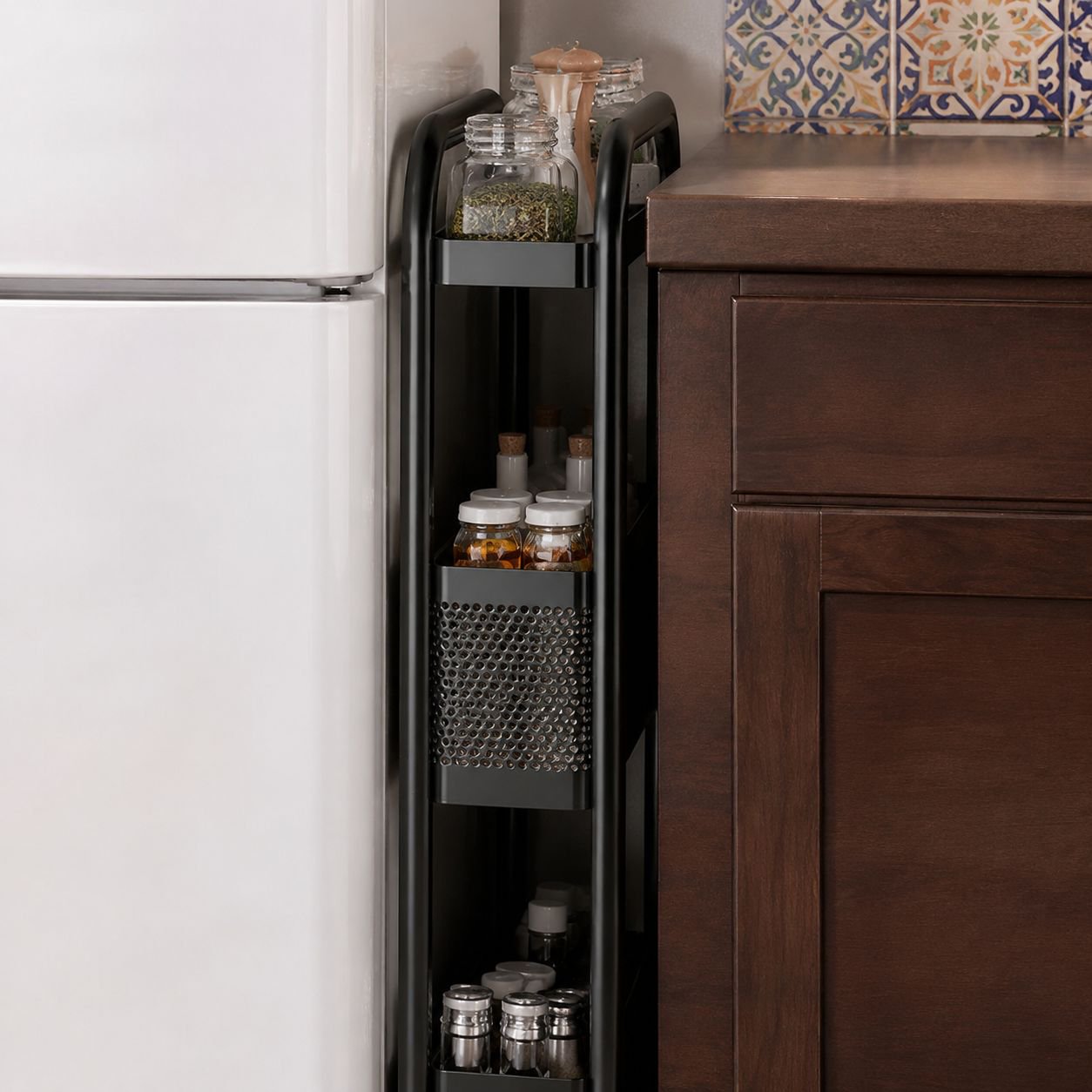 Organizador multifuncional para ranuras de cocina