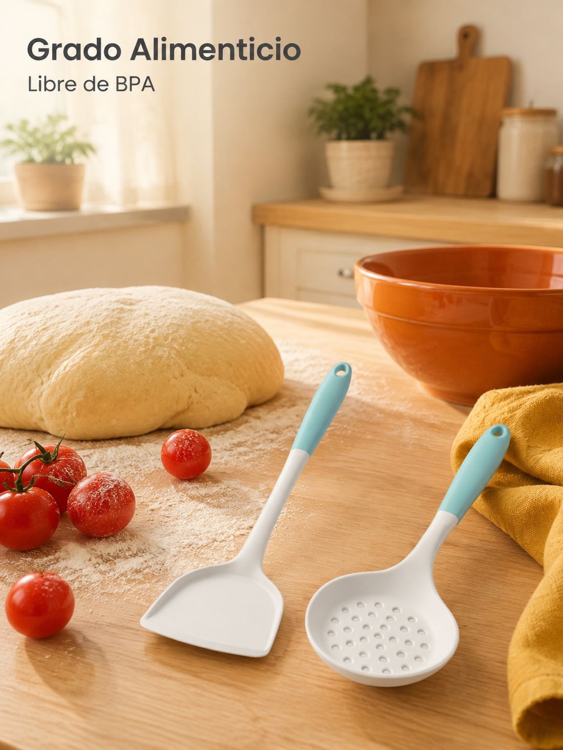 Espátula de silicona apta para uso alimentario