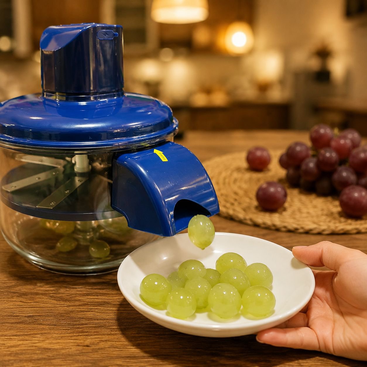 Compact and efficient grape peeler for green grapes