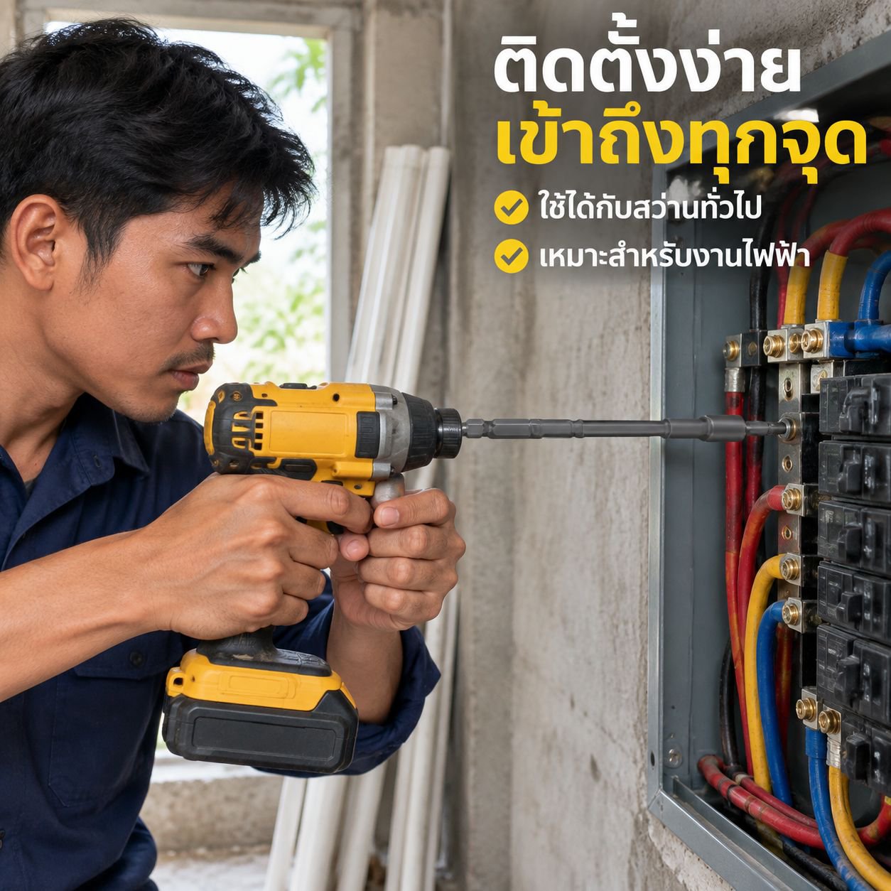 ลูกบล็อกแม่เหล็กสำหรับไขควงกระแทก ขนาดพิเศษยาว 150 มม.