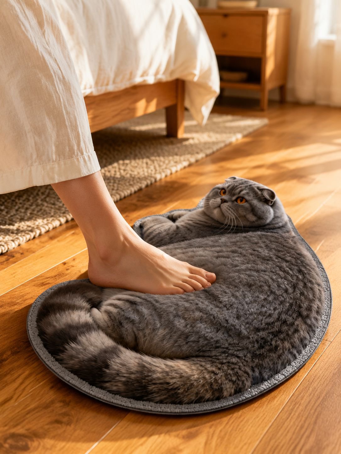 Close-up of JMY-Cat bathroom mat's diatom mud texture