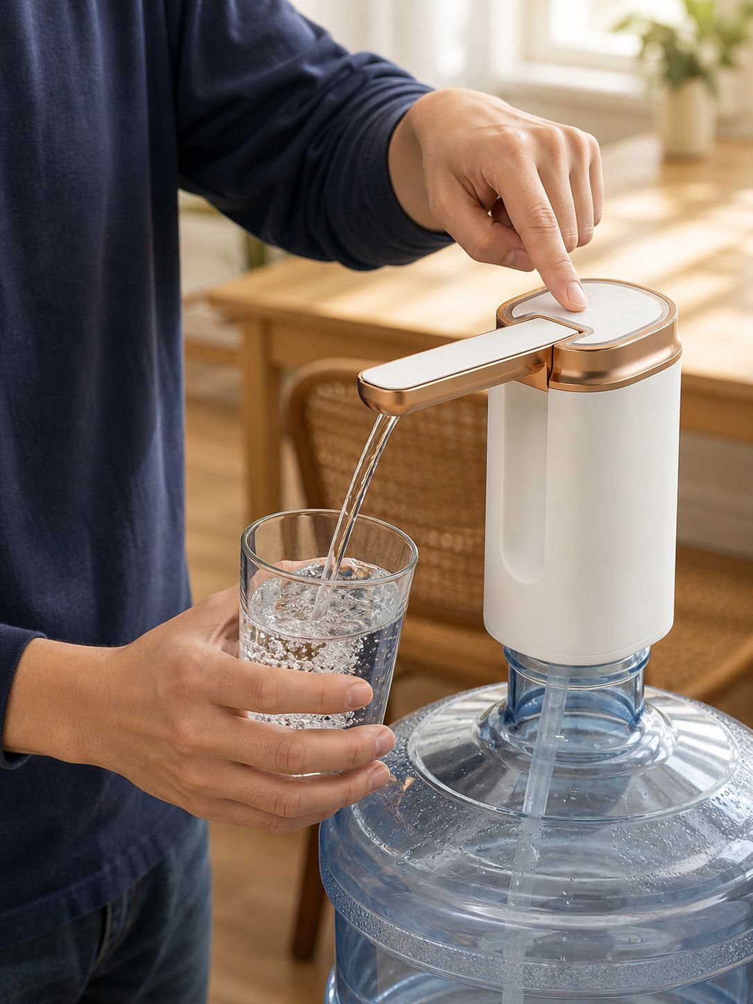 Efficient electric water pump for bottled water