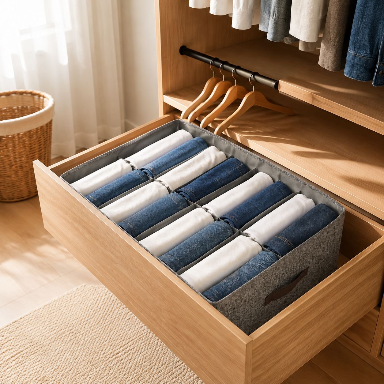 Multifunctional Wardrobe Clothes Organizer Storage Box