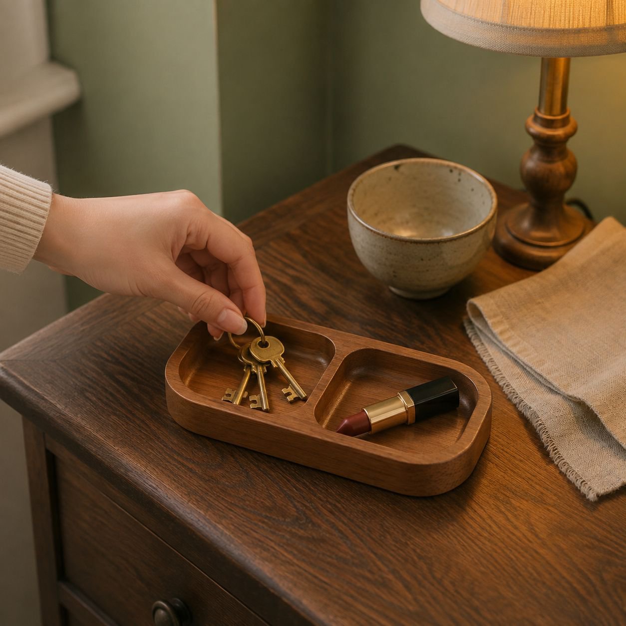 Organisateur de bureau en bois pour cosmétiques, parfums et bijoux