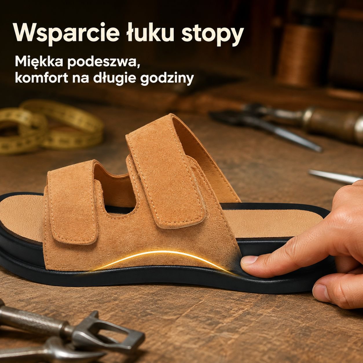 Męskie letnie sandały eksportowe, wygodne i oddychające, na grubej podeszwie