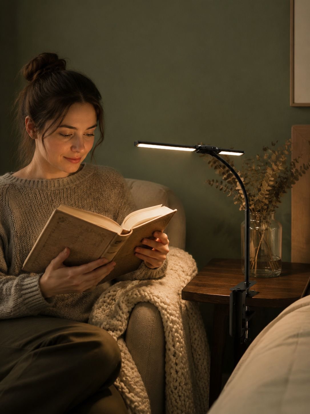 Lampe de bureau à double tête avec éclairage réglable