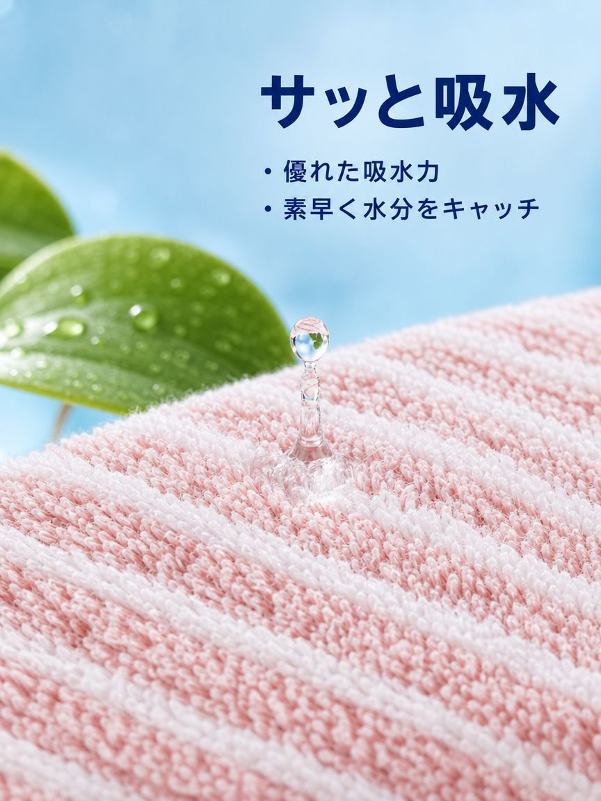 軽量コーラルフリースストライプバスタオル