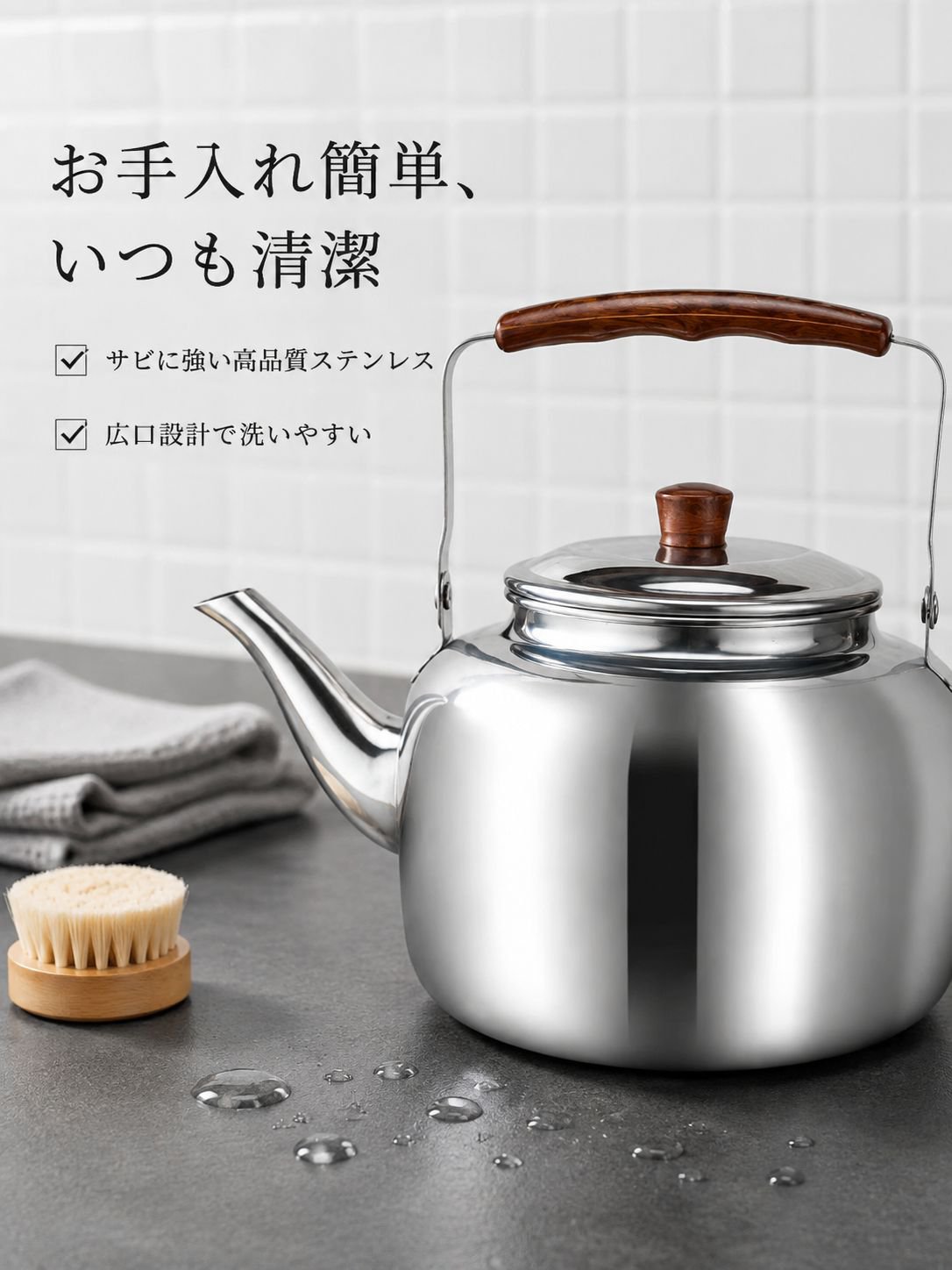 ステンレス製笛吹きケトル