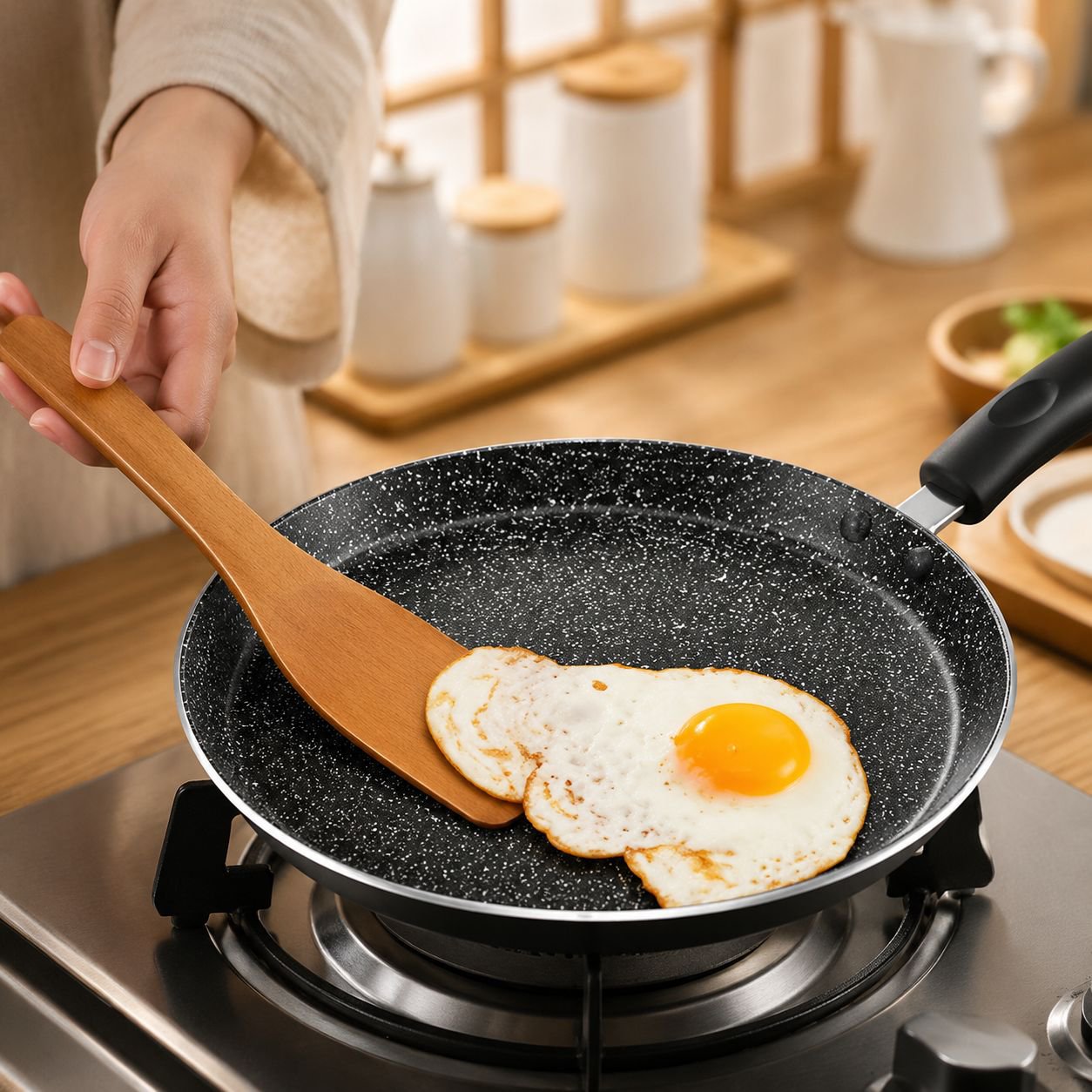 麦飯石フライパン 焦げ付き防止 クレープパン IH対応 家庭用 サイズ選択可
