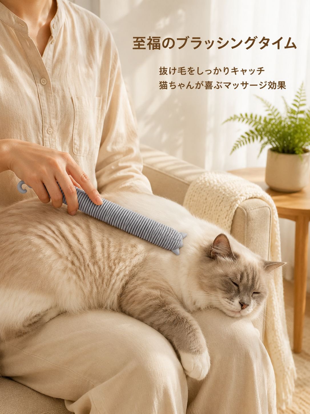 猫用マッサージコーム 抜け毛取りブラシ 猫用バスブラシ